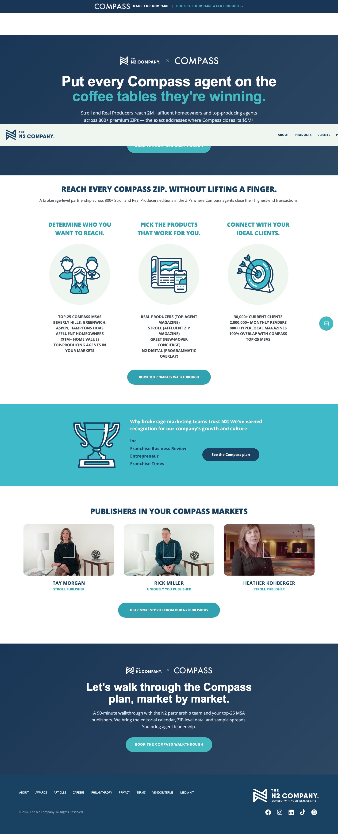 Compass landing page